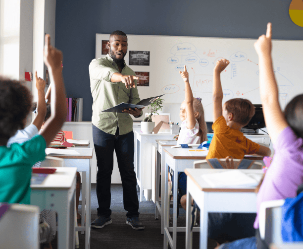 Children Using Color Caps For Hand Coordination