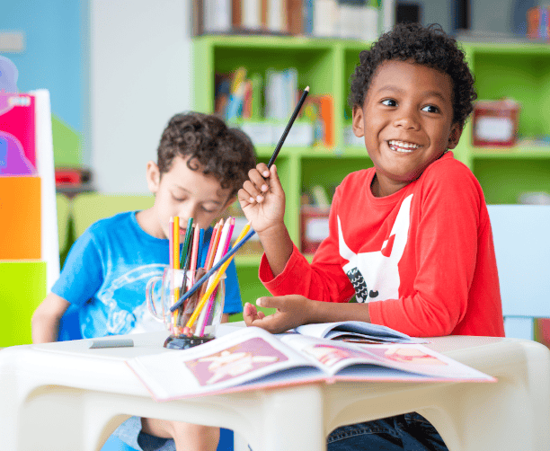 Mother And Child Doing Color Sorting Activity
