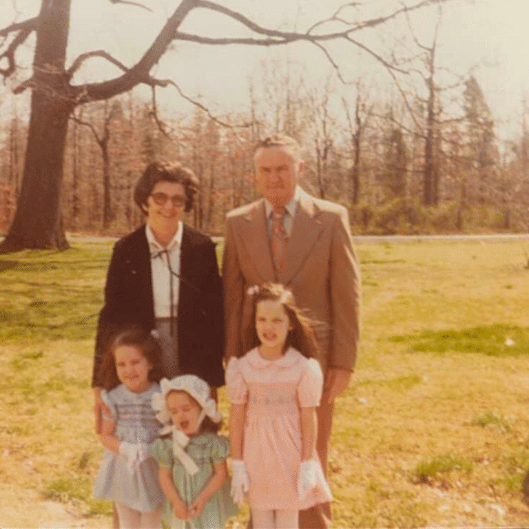 Vintage Family Photo With Grandparents And Children