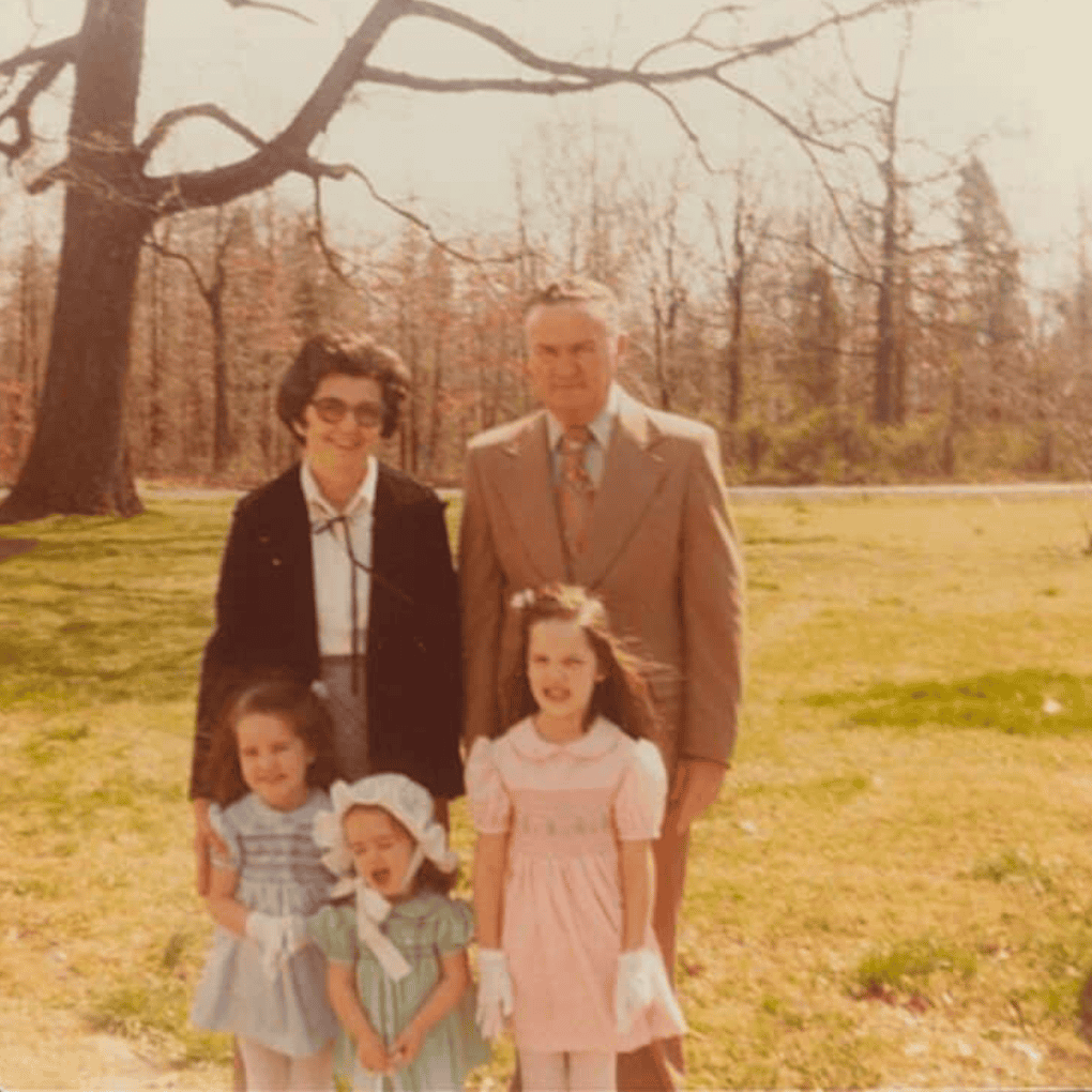 Vintage Family Photo With Grandparents And Children